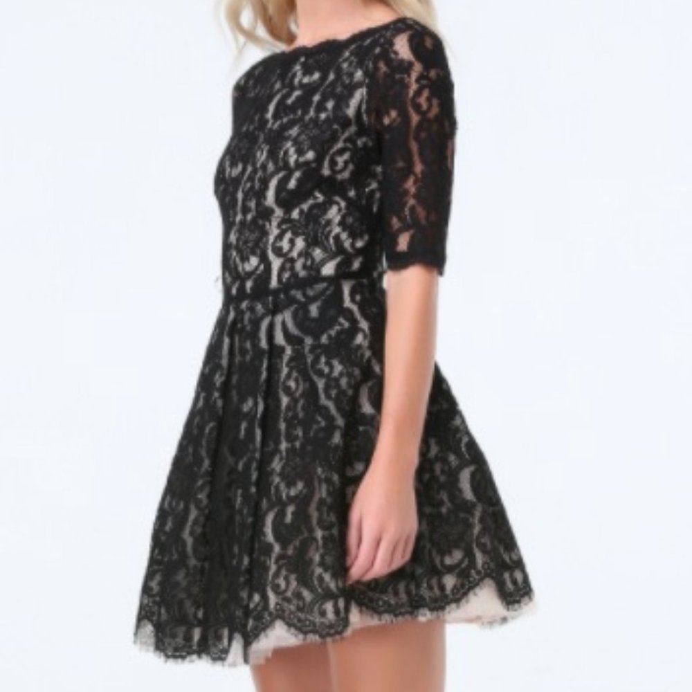 *NWT* Bebe Black Lace Fit & Flare Dress